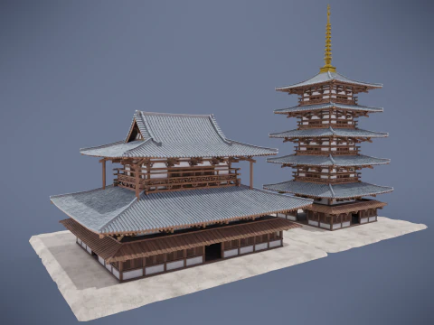 Japanese Shrine 3D Model