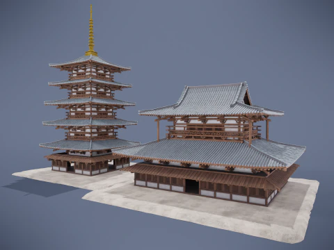 Japanese Shrine 3D Model