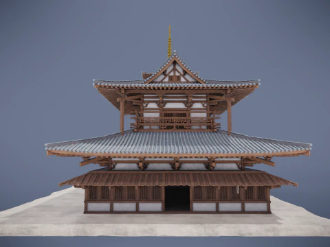 Japanese Shrine 3D Model