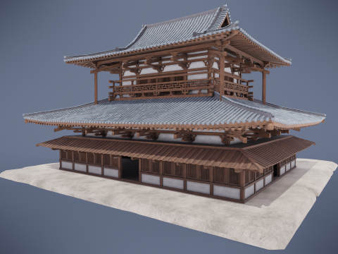 Japanese Shrine Modello 3D