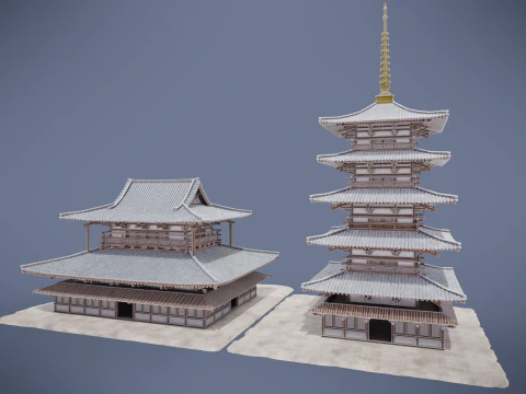 Japanese Shrine 3D Model