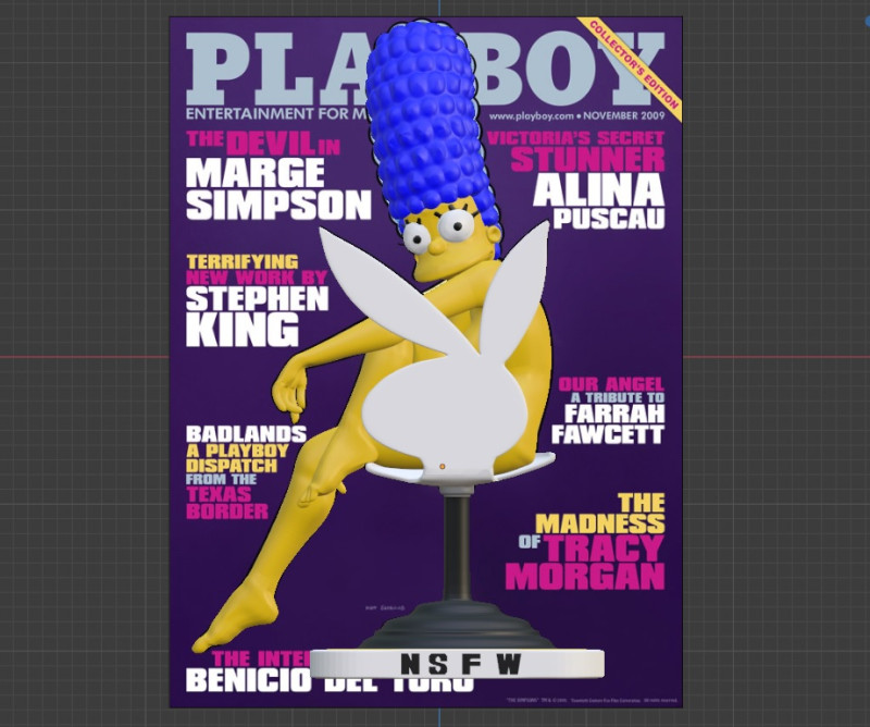 Majalah sampul Marge Simpson Playboy Model Cetak 3D .c4d .max .obj .3ds .fbx .stl .blend 