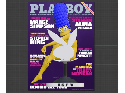 Marge Simpson capa da revista Playboy Modelo de Impressão 3D
