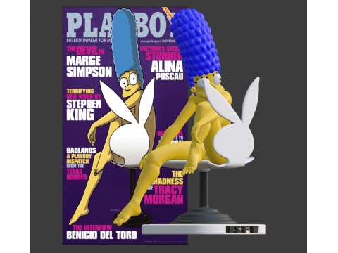 Majalah sampul Marge Simpson Playboy Model Cetak 3D