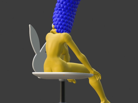 Majalah sampul Marge Simpson Playboy Model Cetak 3D