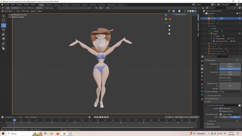 Fairly Oddparents Timmy Turners 엄마 비키니 3D 프린트 모델 .c4d .max .obj .3ds .fbx .stl .blend 