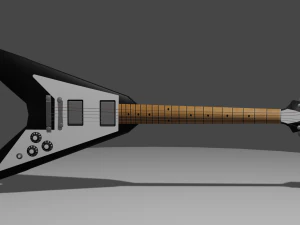 guitarra voando v Modelo 3D