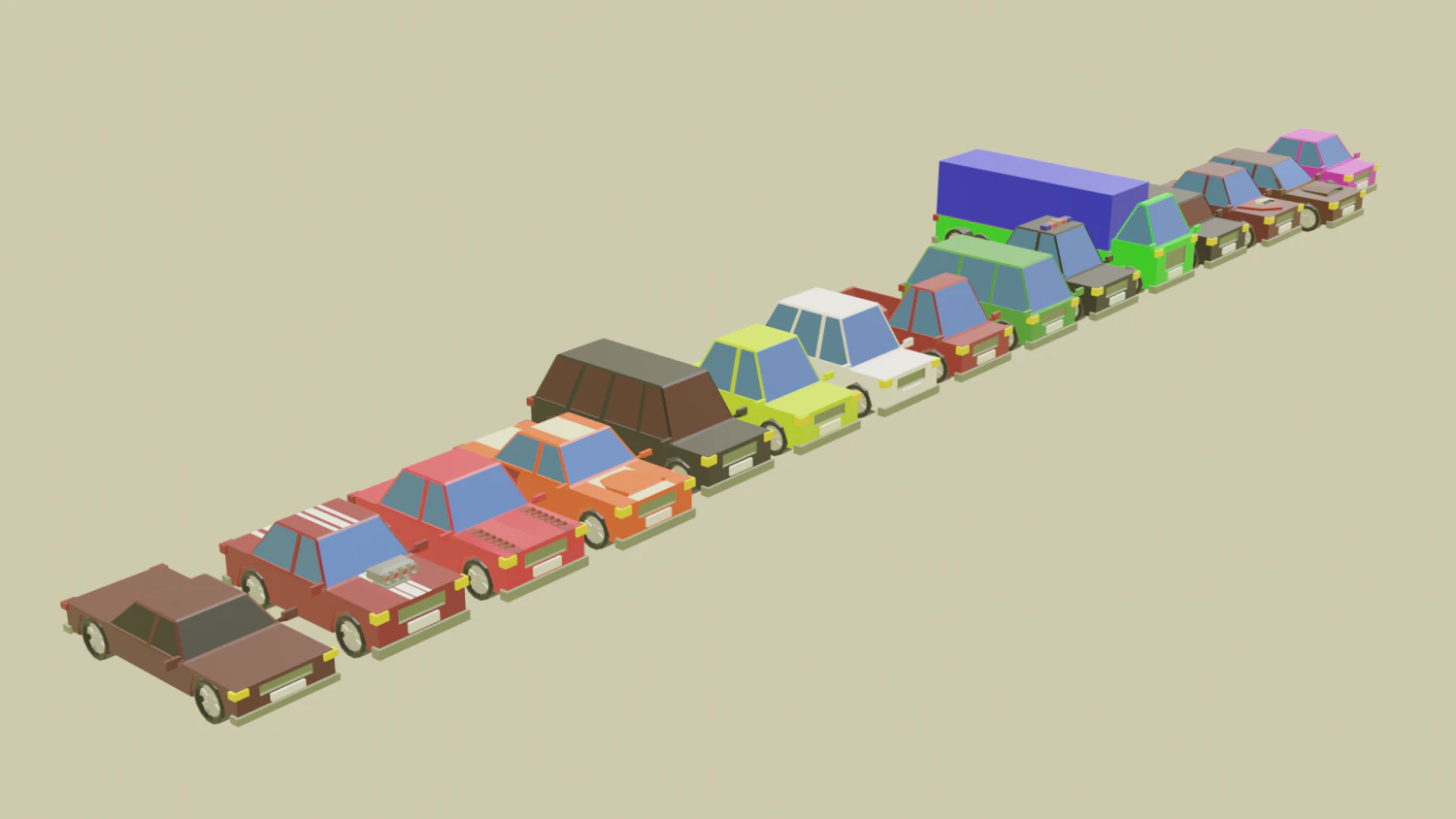 15 cars 3D Model .c4d .max .obj .3ds .fbx .stl .blend