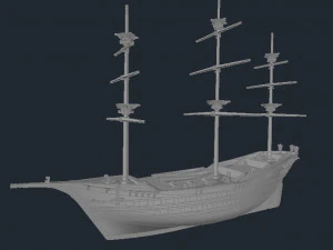 o navio &eacute; um comerciante perigoso Modelo 3D