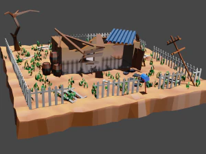 废弃的房子 3D 模型