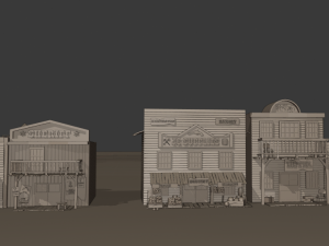 far west buildings 3Dモデル