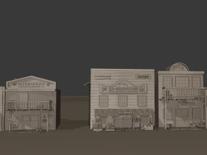 far west buildings 3D Model