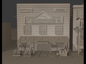 far west buildings Modèle 3D