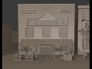 far west buildings 3D Model