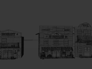 far west buildings 3D Model