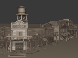 far west buildings Modèle 3D