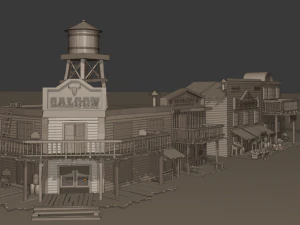 far west buildings 3D Model