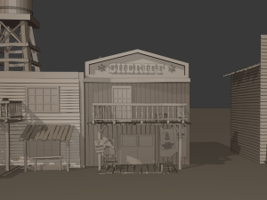 far west buildings Modèle 3D