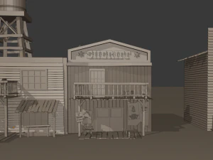 far west buildings 3D Model