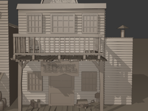 far west buildings Modèle 3D