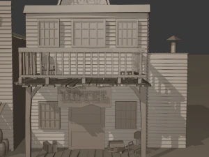 far west buildings 3D Model