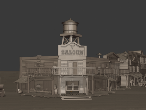 far west buildings Modèle 3D