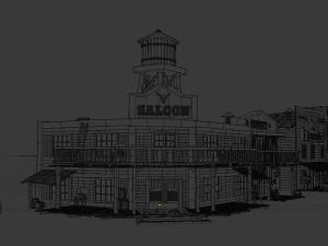 far west buildings Modèle 3D