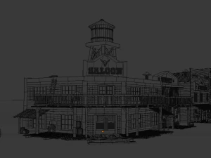 far west buildings 3D Model