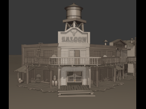 far west buildings Modèle 3D