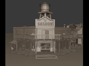 far west buildings 3D Model