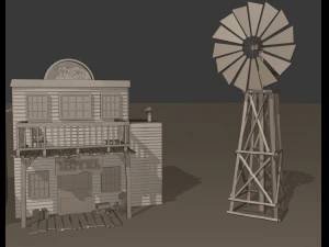 far west buildings 3D Model