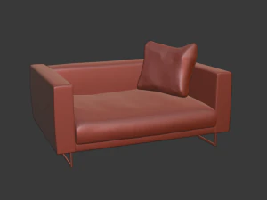 2 sofas and cushions 3D Model