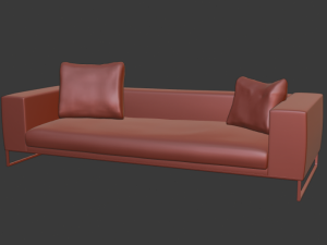 2 sofas and cushions Modelo 3D