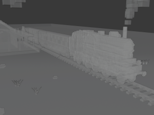 western voxel pack 1 station and train Modèle 3D