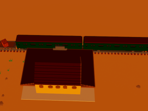 western voxel pack 1 station and train Modèle 3D