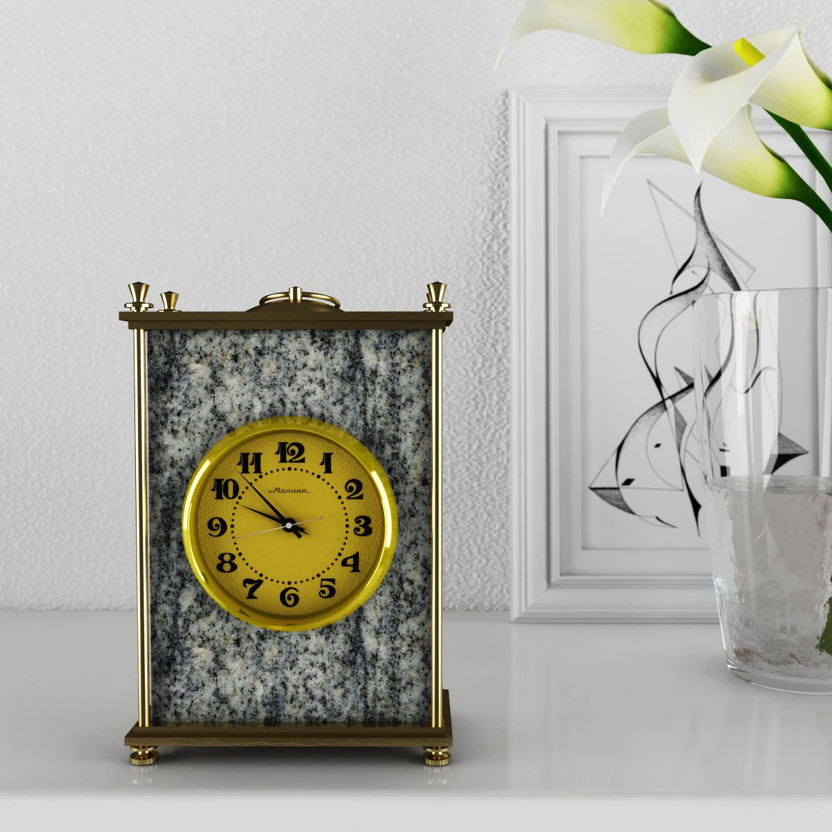 desktop clock 3D Model .c4d .max .obj .3ds .fbx .stl .blend 