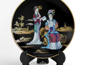 piring dekoratif gaya jepang Model 3D