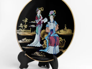 piring dekoratif gaya jepang Model 3D