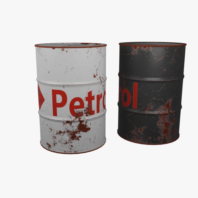 petrol barrel low-poly 3D मॉडल .c4d .max .obj .3ds .fbx .stl .blend 