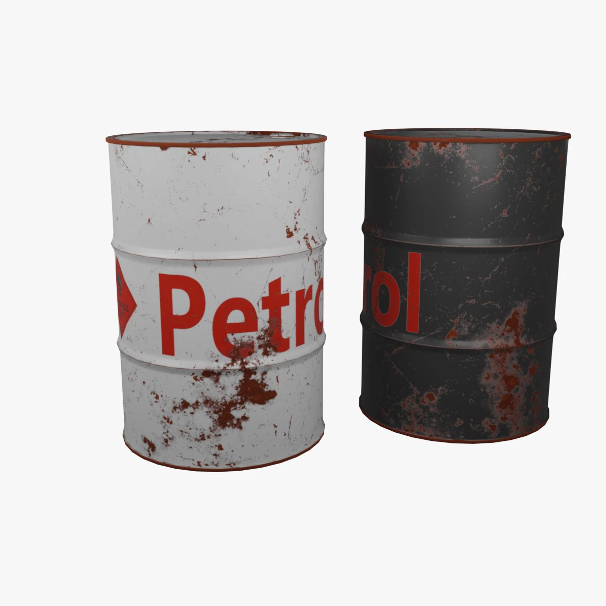 petrol barrel low-poly 3D Model .c4d .max .obj .3ds .fbx .stl .blend