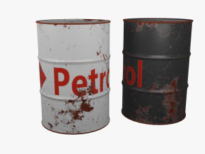 가솔린 배럴 로우 폴리 3D 모델