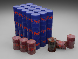 petrol barrel low-poly 3D मॉडल