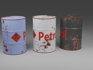 petrol barrel low-poly 3D मॉडल
