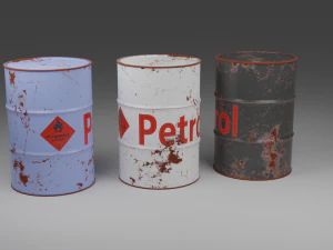 petrol barrel low-poly 3D Model