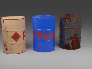petrol barrel low-poly 3D मॉडल