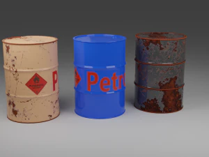 petrol barrel low-poly 3D Model