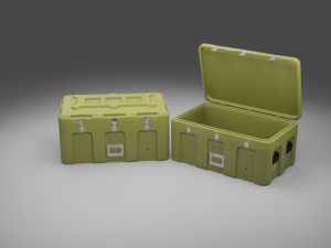 military cases pack low-poly Modello 3D