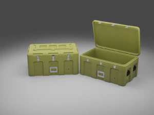 military cases pack low-poly 3D Model