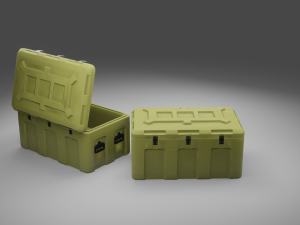 military cases pack low-poly Modello 3D