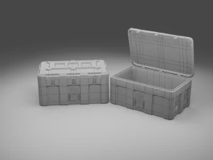 military cases pack low-poly 3D Model